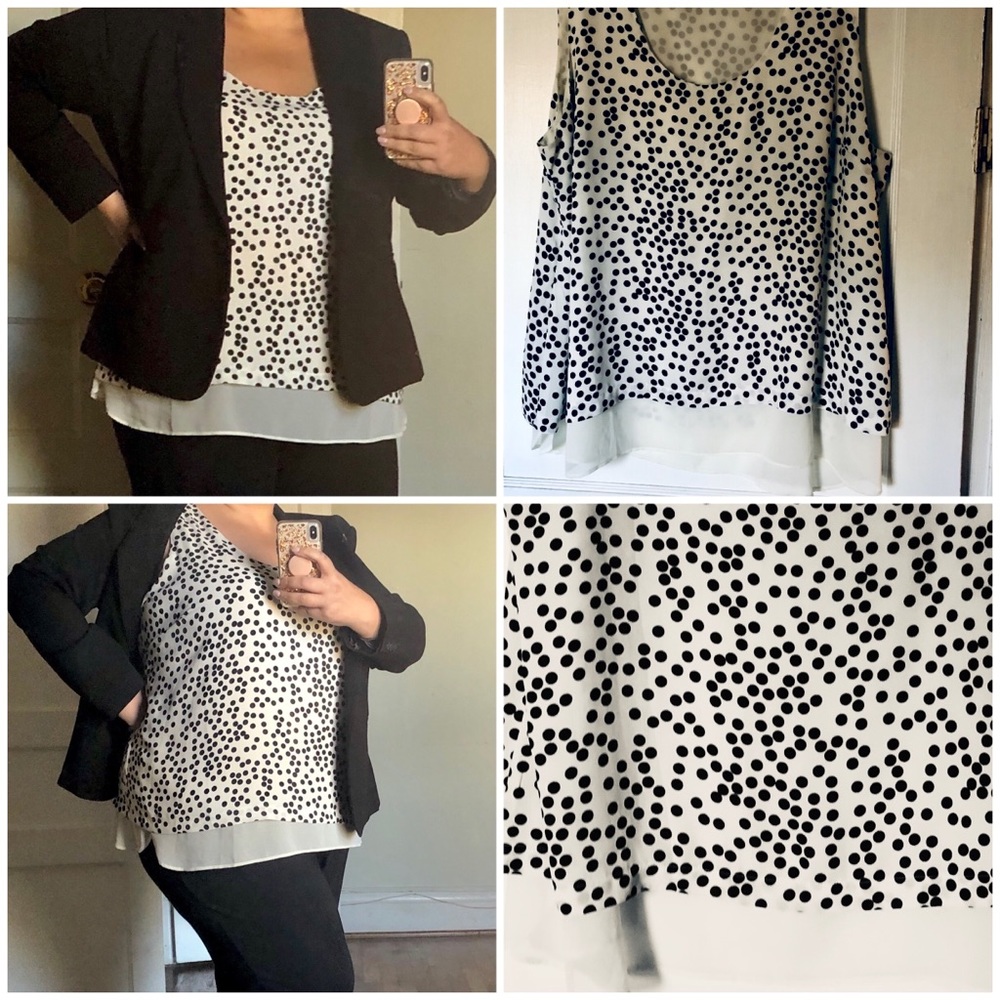 Rose + Olive, Polka Dot Georgette Dress Tank